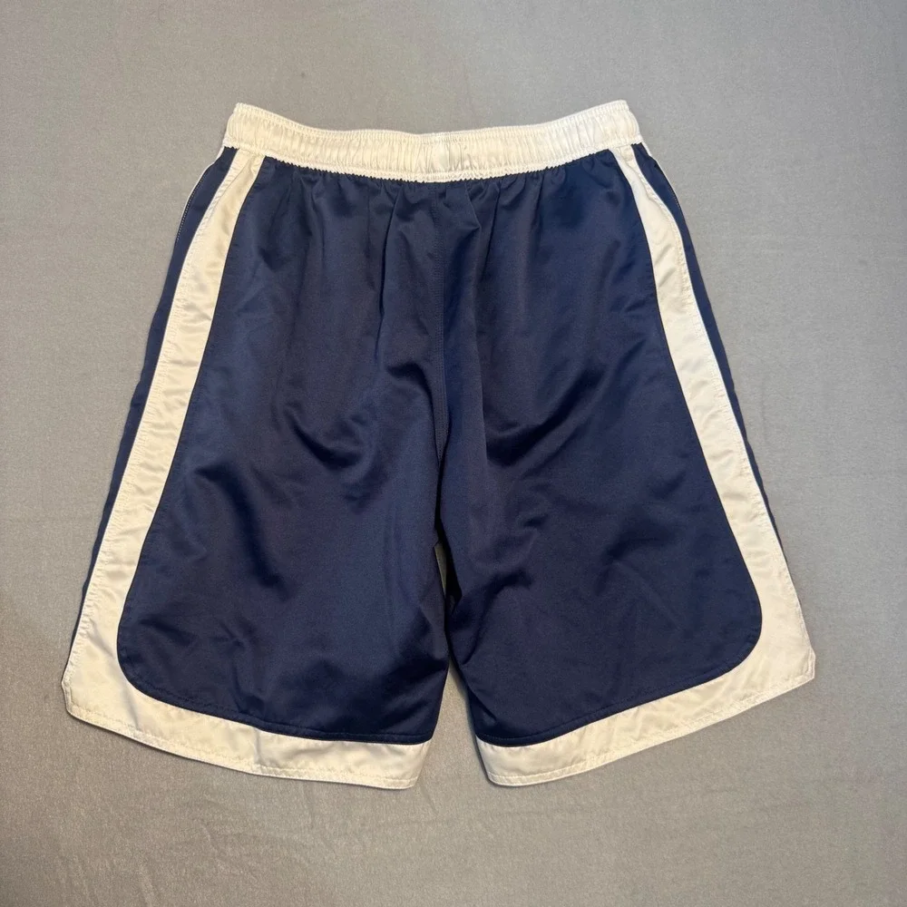 Nike Swim Trunks Mens Large Navy Blue White Colorblock Mesh Lined Board Shorts